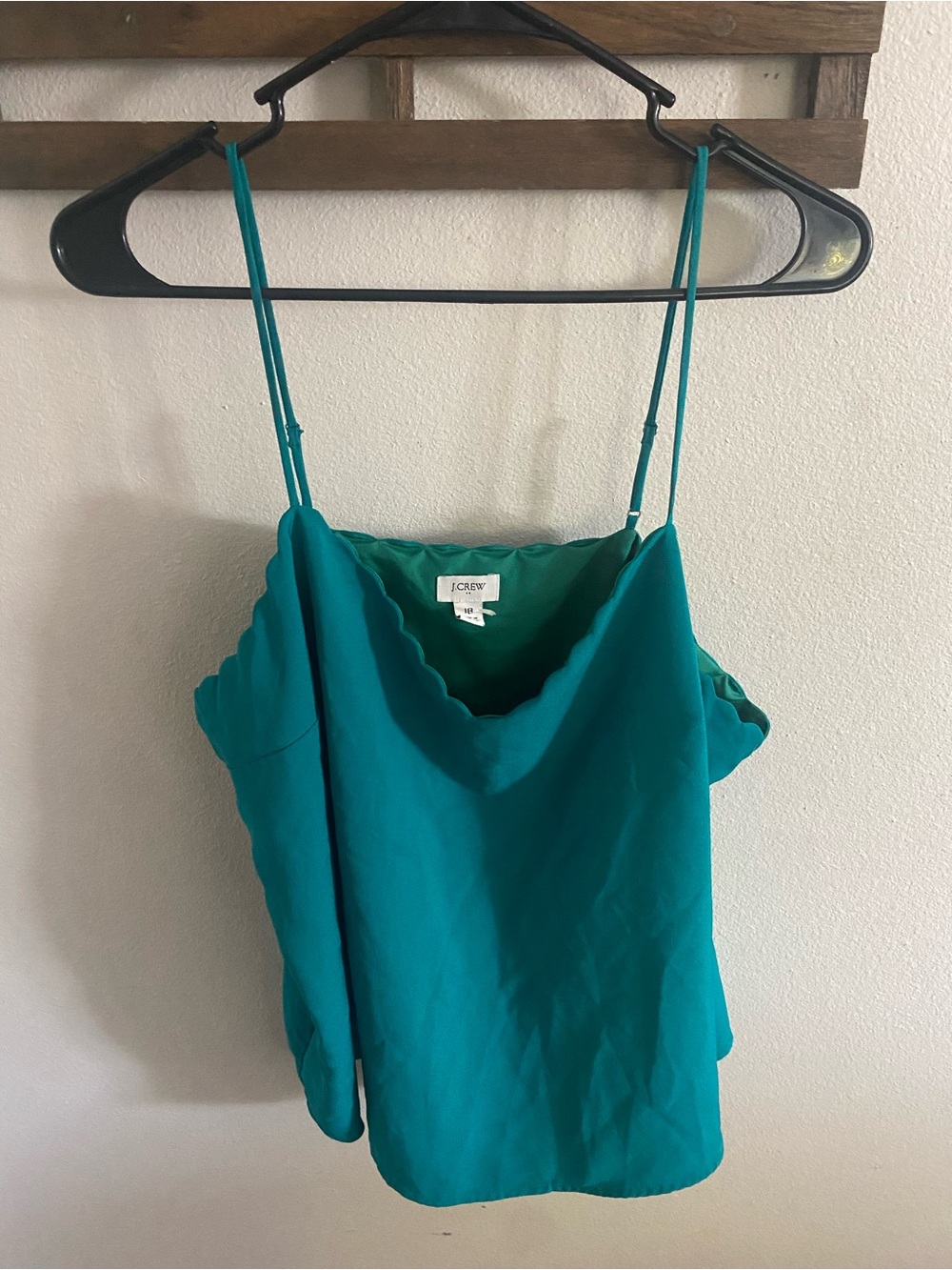 J. Crew Teal Scalloped Blouse Size 18